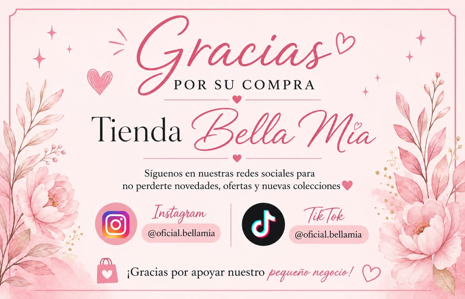 Redes sociales Bella Mía