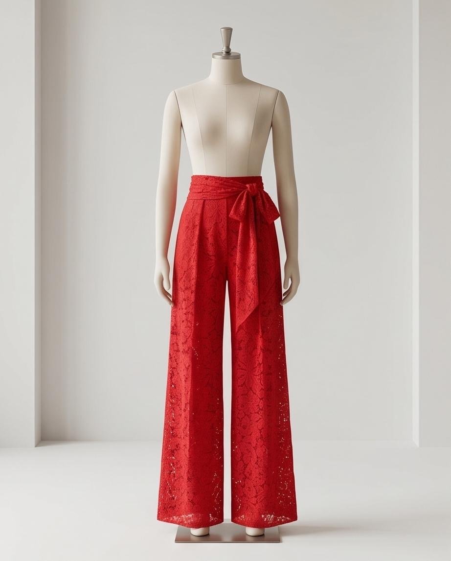 Pantalón encaje rojo 